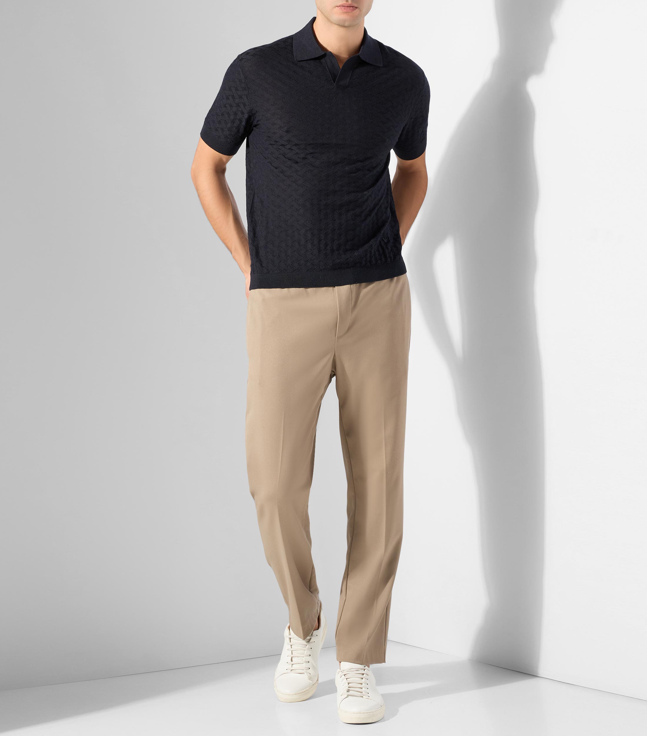 Playera tipo polo manga corta lisa Hombre